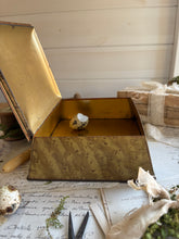 Load image into Gallery viewer, Vintage Metal Tin with Flying Mallards &amp; Golden Moon
