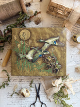 Load image into Gallery viewer, Vintage Metal Tin with Flying Mallards &amp; Golden Moon
