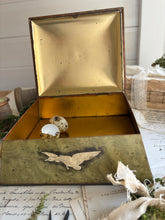 Load image into Gallery viewer, Vintage Metal Tin with Flying Mallards &amp; Golden Moon
