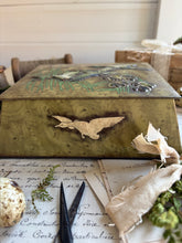 Load image into Gallery viewer, Vintage Metal Tin with Flying Mallards &amp; Golden Moon
