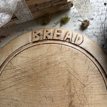 Load image into Gallery viewer, Round Vintage Bread Board – Rustic “BREAD” &amp; Sunflower Designs
