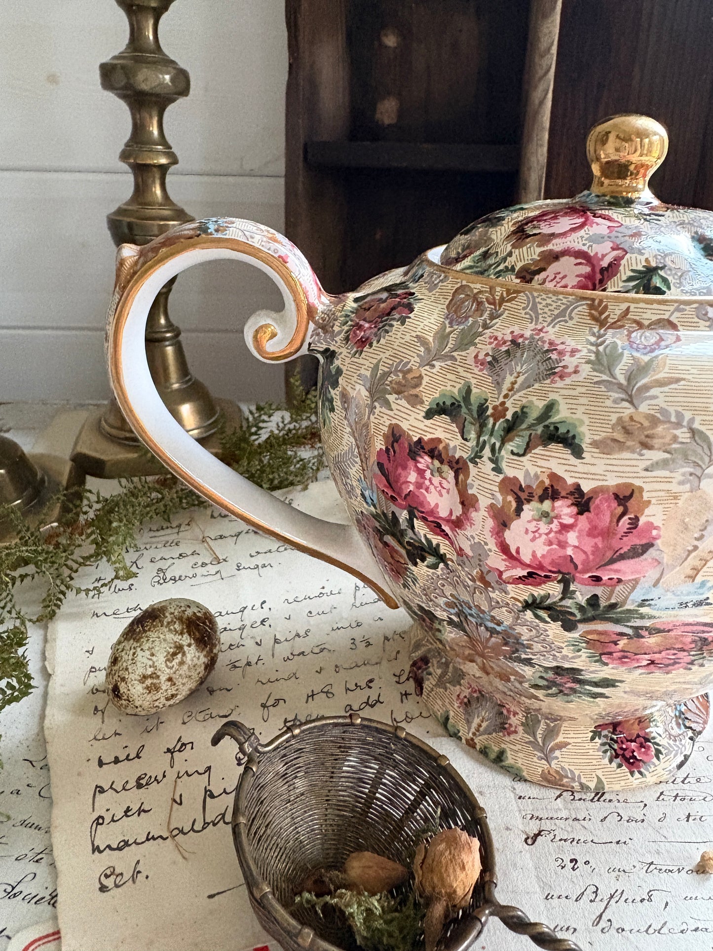 Vintage Arthur Wood Floral Chintz Teapot