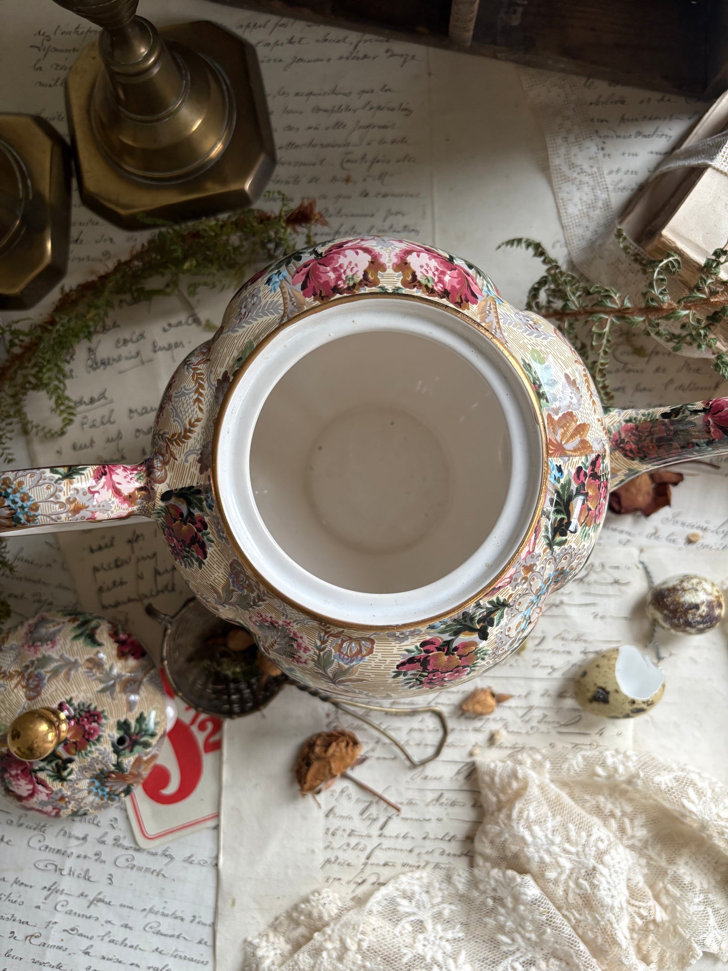Vintage Arthur Wood Floral Chintz Teapot