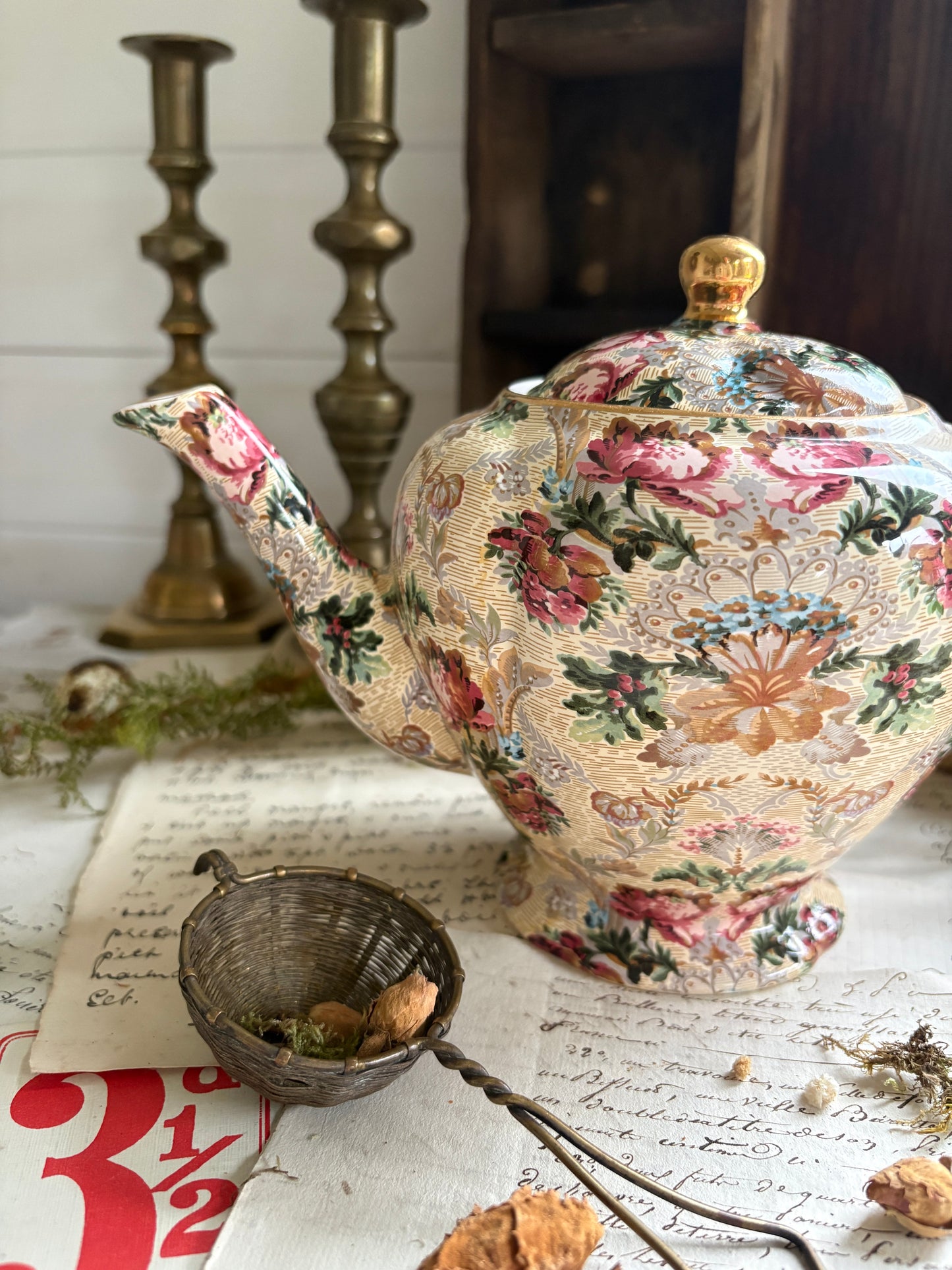 Vintage Arthur Wood Floral Chintz Teapot