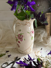 Load image into Gallery viewer, Pretty Floral Vase with Ornate Handle &amp; Gilded Detailing
