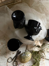 Load image into Gallery viewer, Set of Black Glass French Chicken Egg Cups
