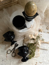 Load image into Gallery viewer, Set of Black Glass French Chicken Egg Cups
