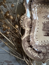 Load image into Gallery viewer, Antique Brown Transfer ware Serving Dish
