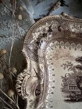 Load image into Gallery viewer, Antique Brown Transfer ware Serving Dish
