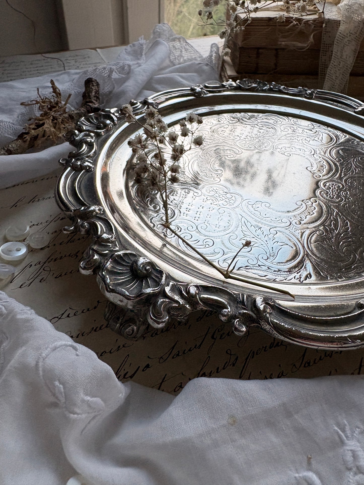 Antique Silver Plated Salver