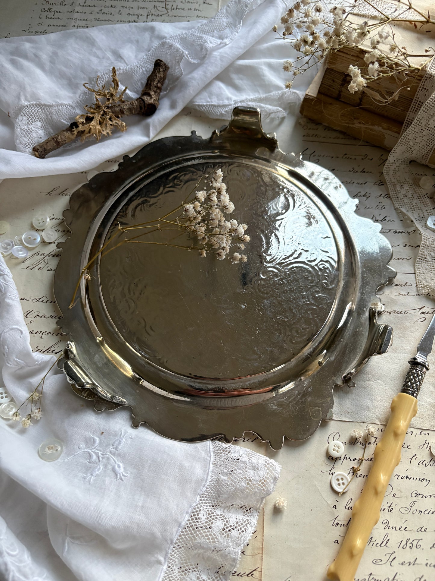 Antique Silver Plated Salver