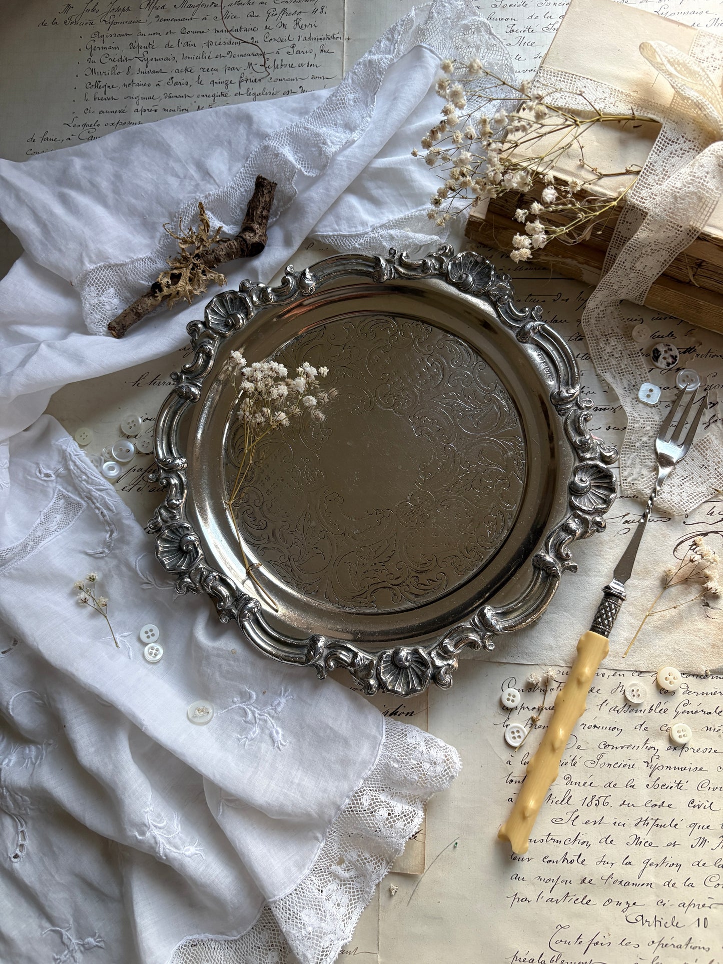 Antique Silver Plated Salver