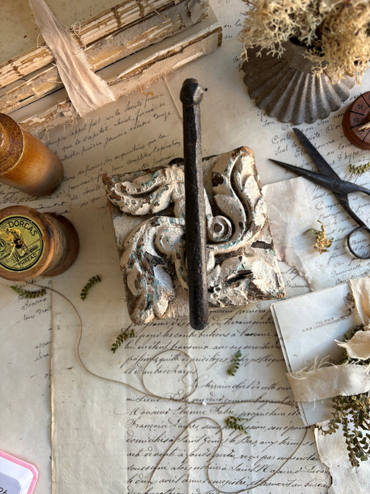 Antique Hand-Carved Wooden Wall Hook