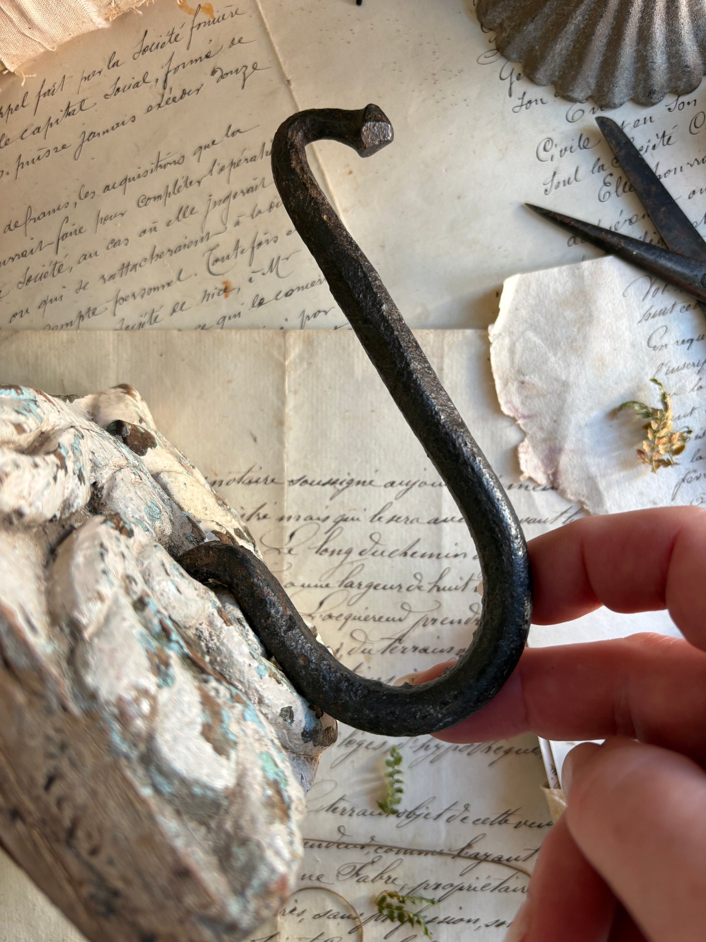 Antique Hand-Carved Wooden Wall Hook