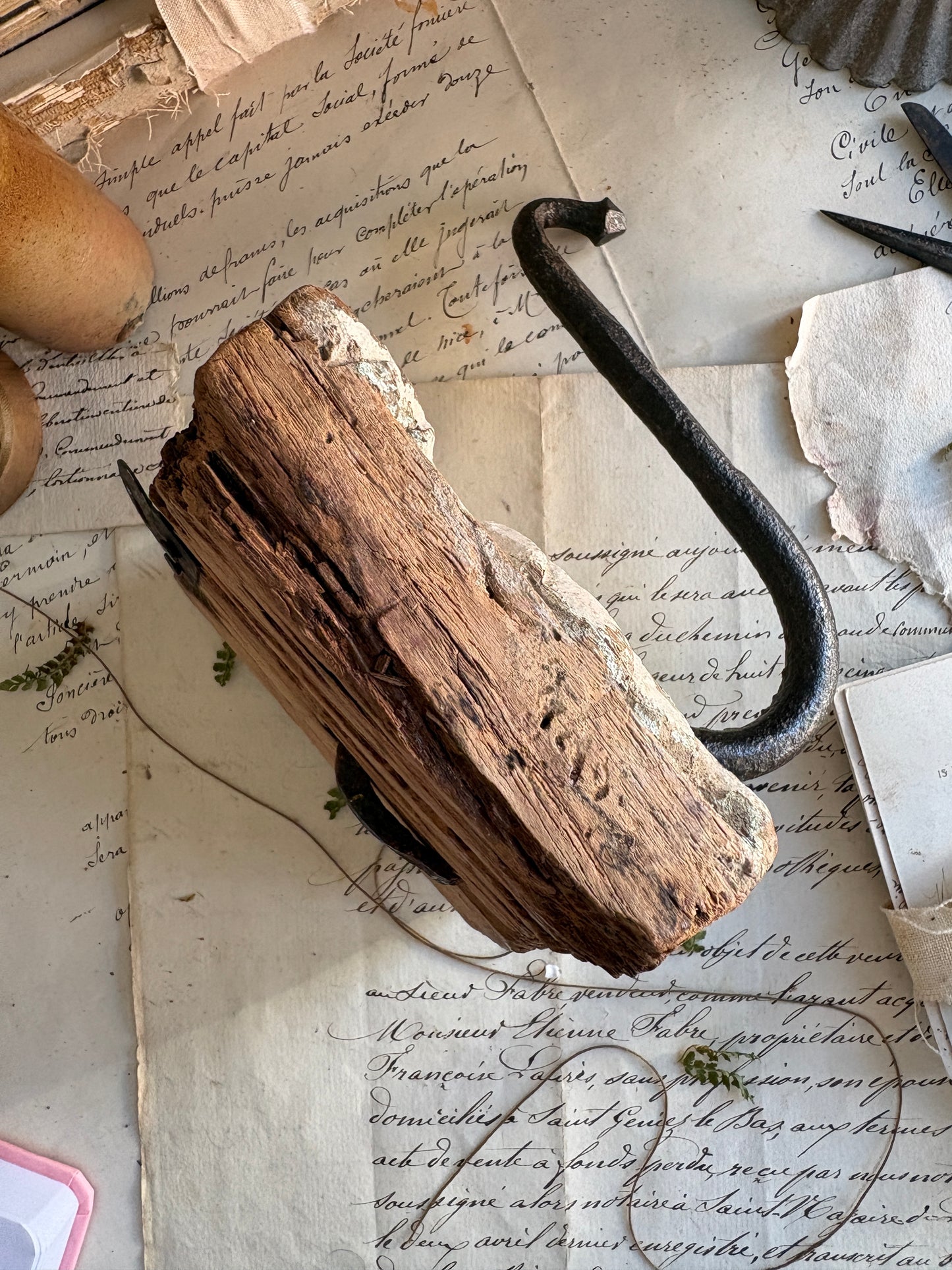 Antique Hand-Carved Wooden Wall Hook