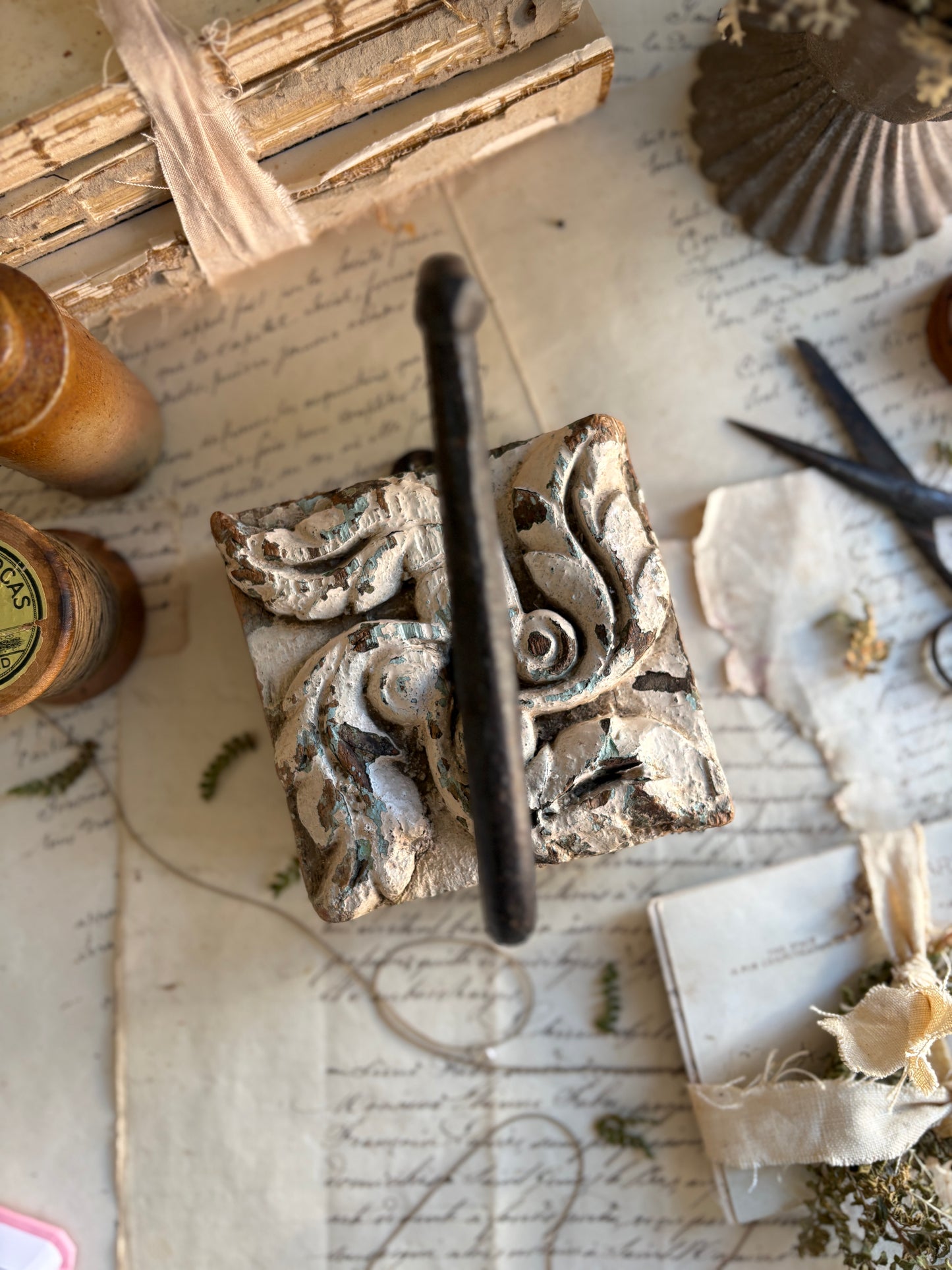 Antique Hand-Carved Wooden Wall Hook