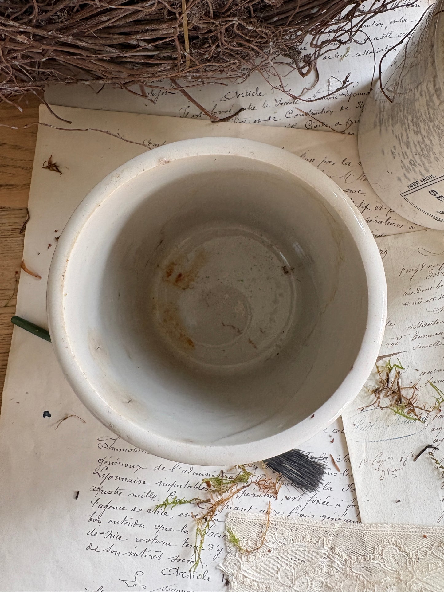 Set of Three Vintage Marmalade Earthenware Pots
