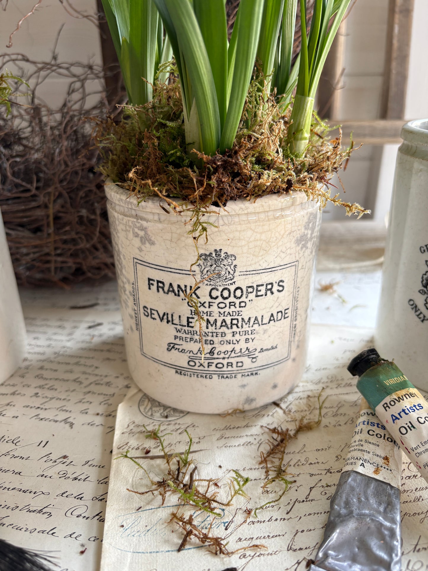 Set of Three Vintage Marmalade Earthenware Pots