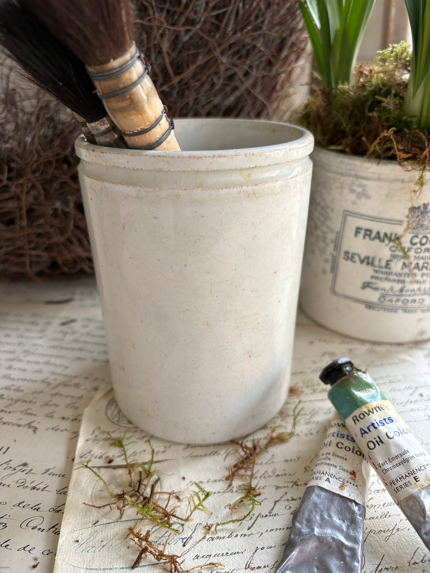 Set of Three Vintage Marmalade Earthenware Pots