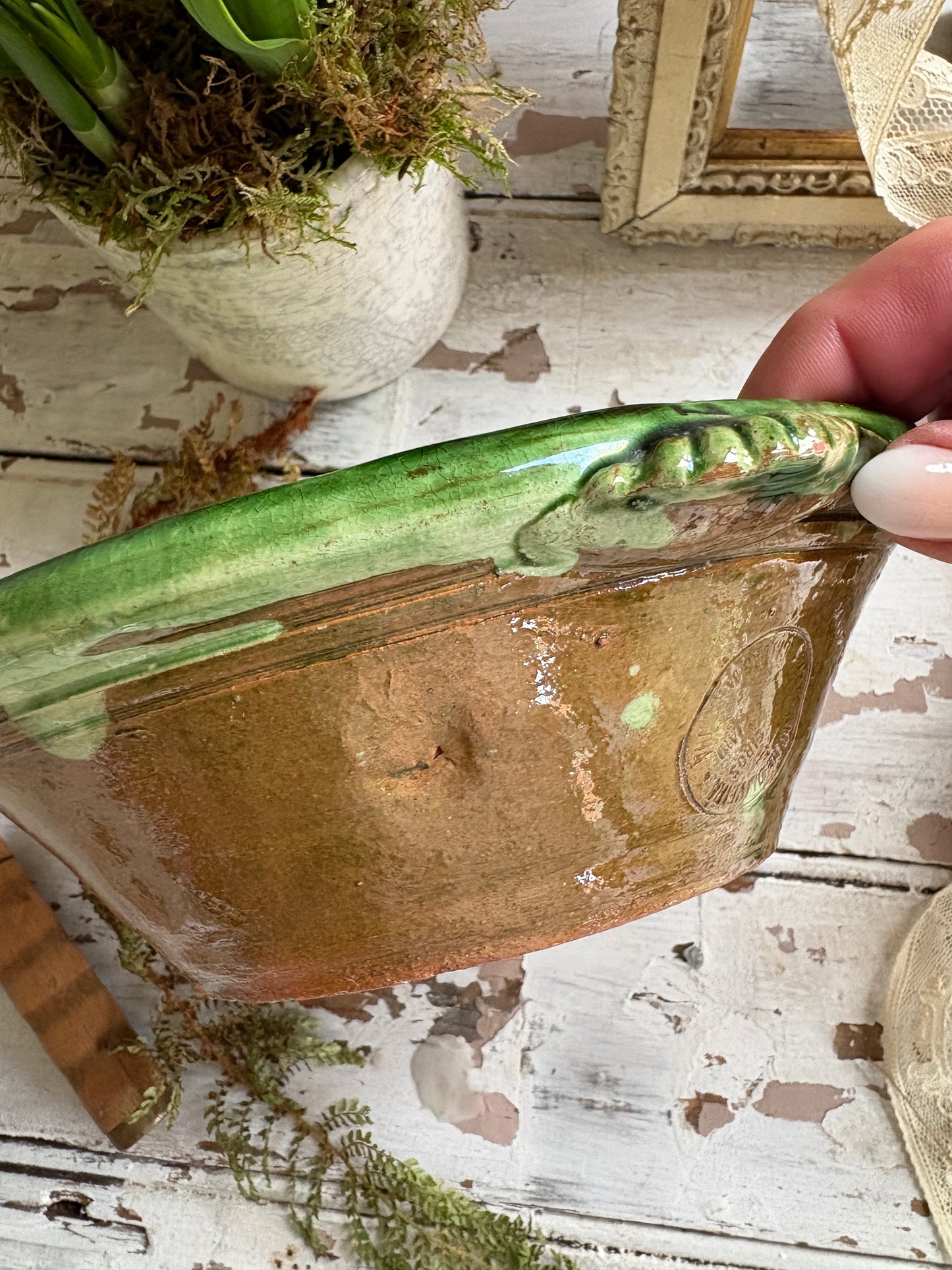 Antique Glazed Earthenware Bowl