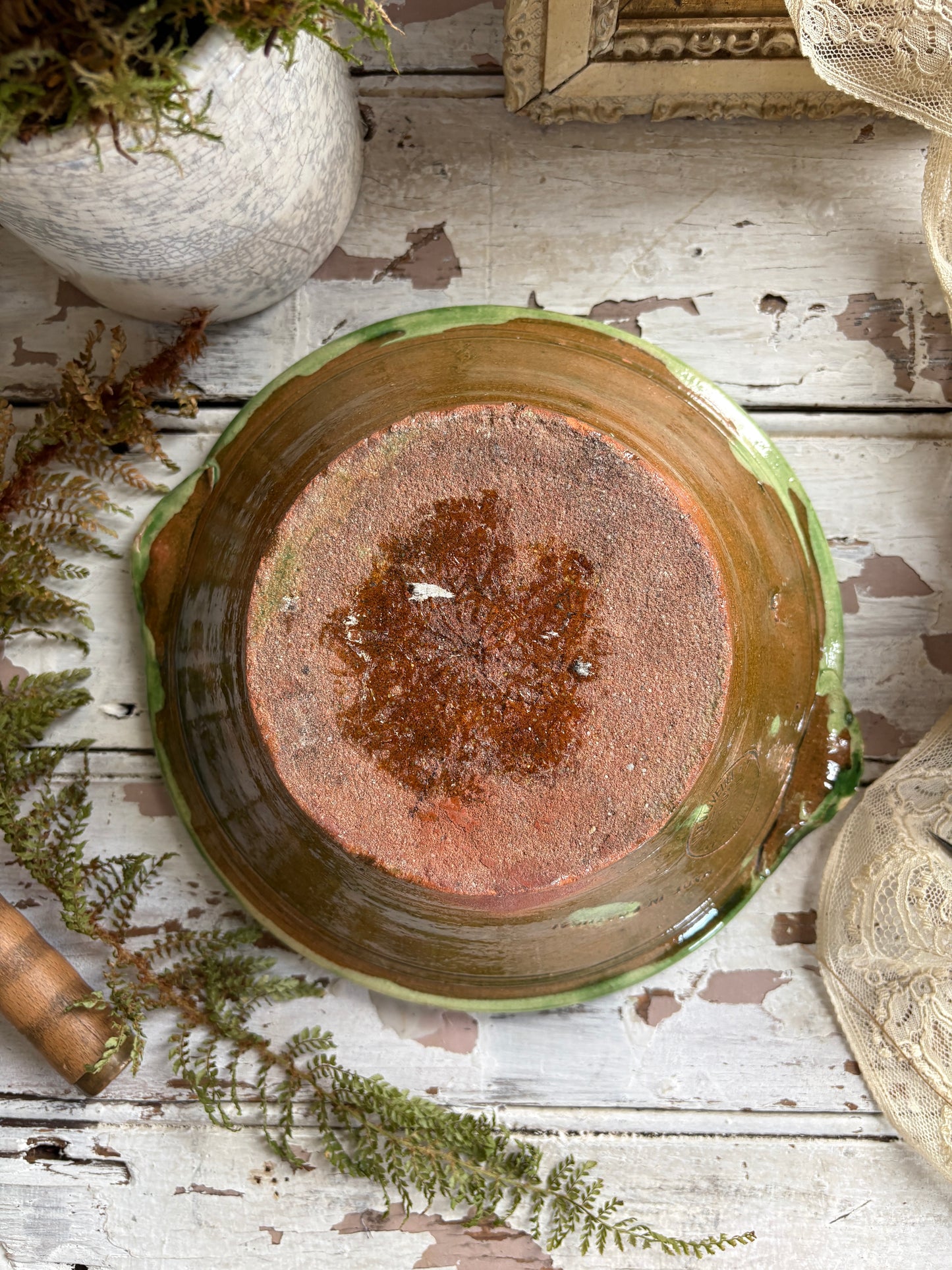 Antique Glazed Earthenware Bowl