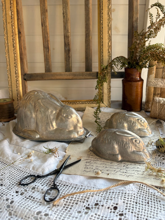 Vintage Aluminium Rabbit Jelly Moulds