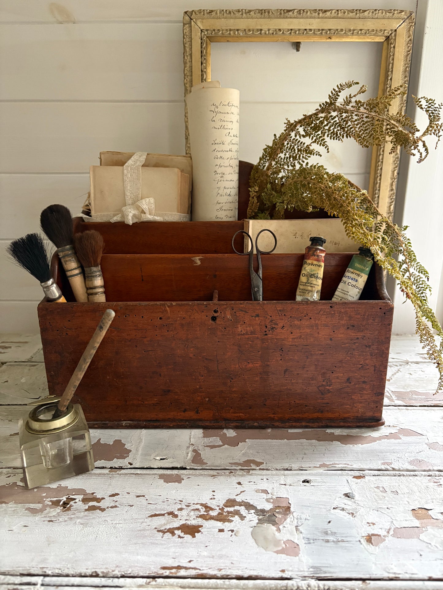 Large Victorian Mahogany Desk Tidy