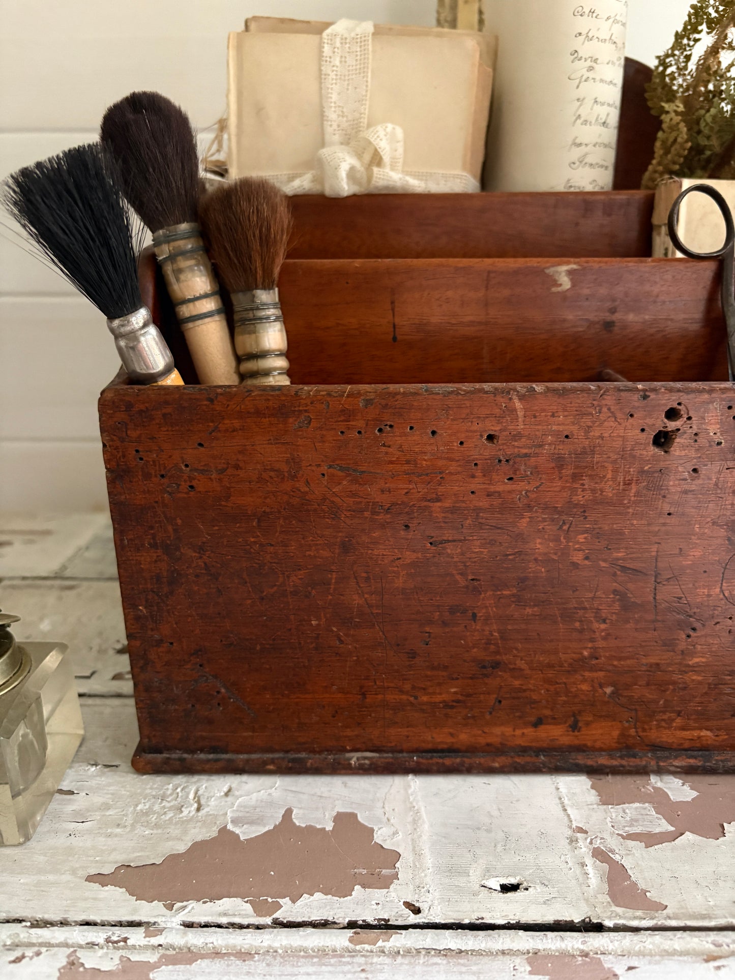 Large Victorian Mahogany Desk Tidy