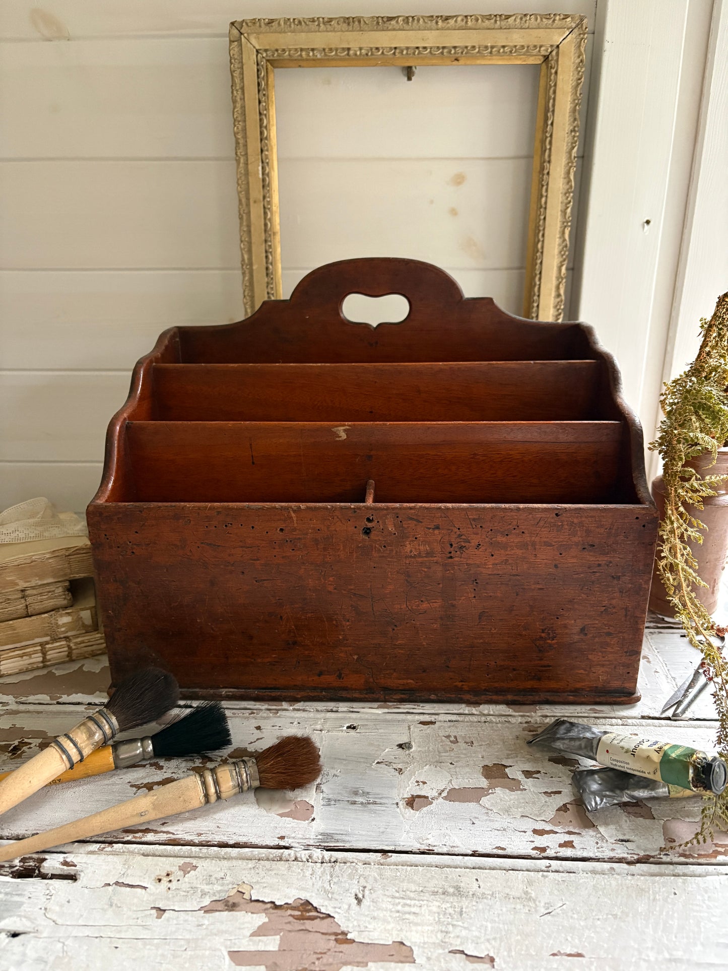Large Victorian Mahogany Desk Tidy