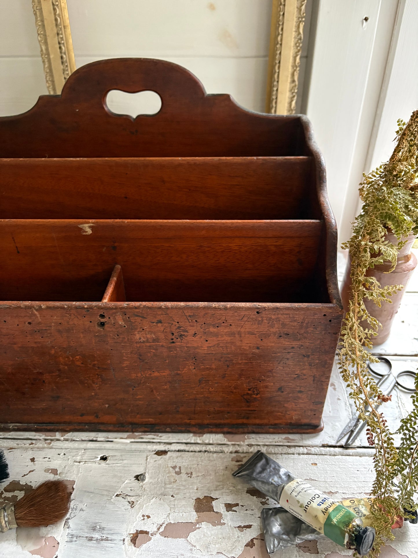 Large Victorian Mahogany Desk Tidy