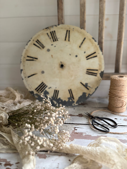 Large Vintage Enamel Clock Face