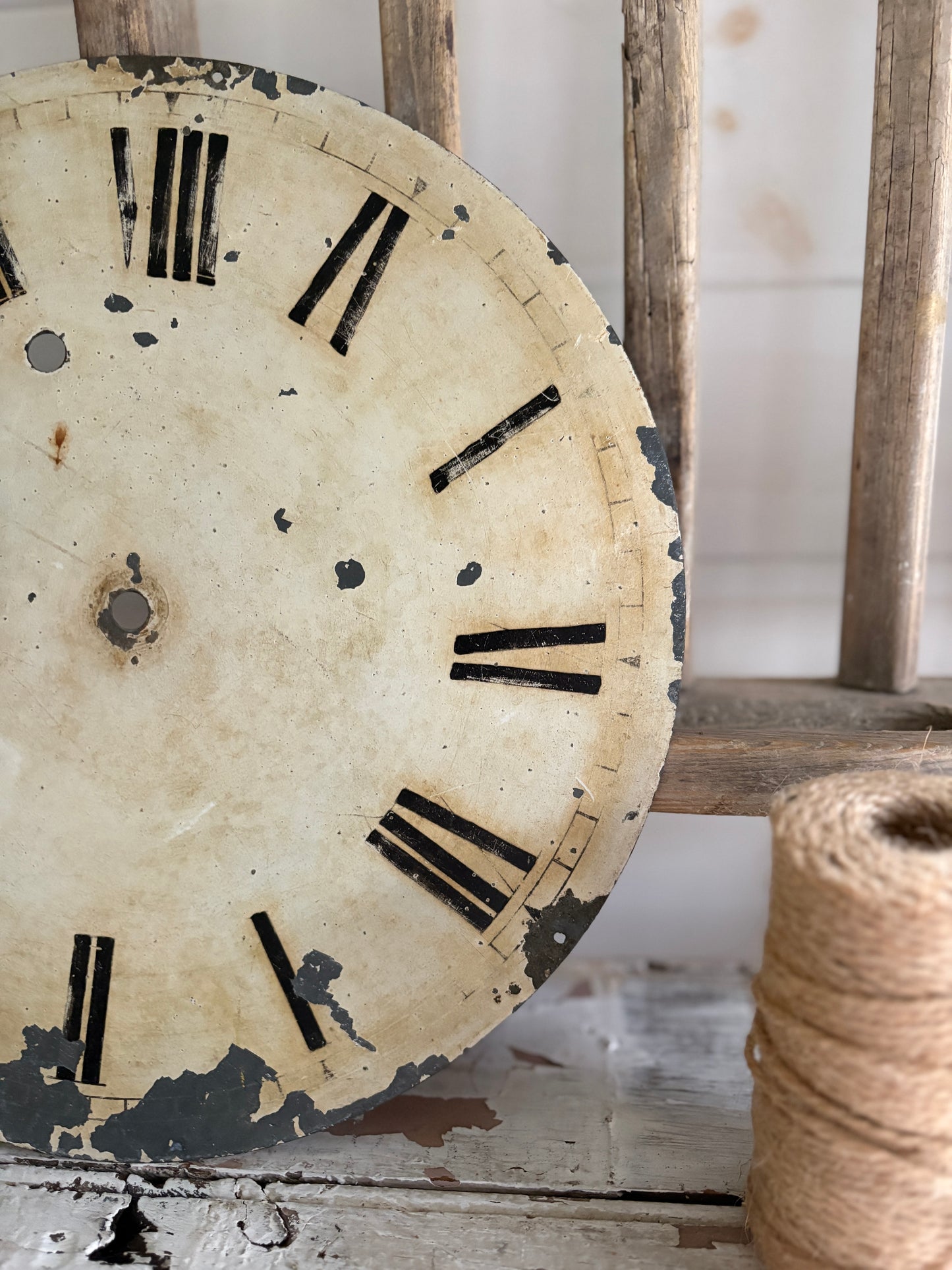 Large Vintage Enamel Clock Face
