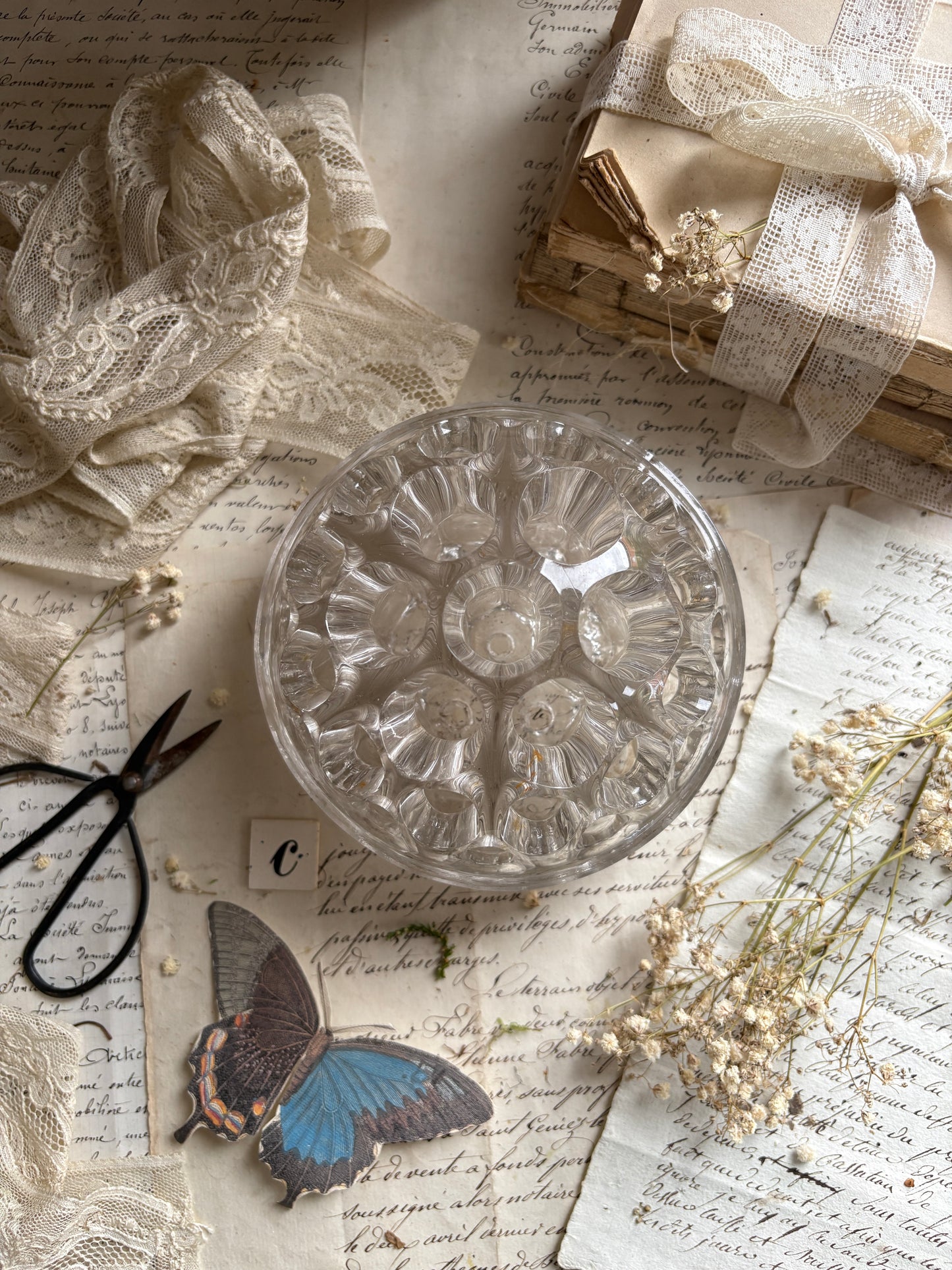 Vintage Glass Flower Frog