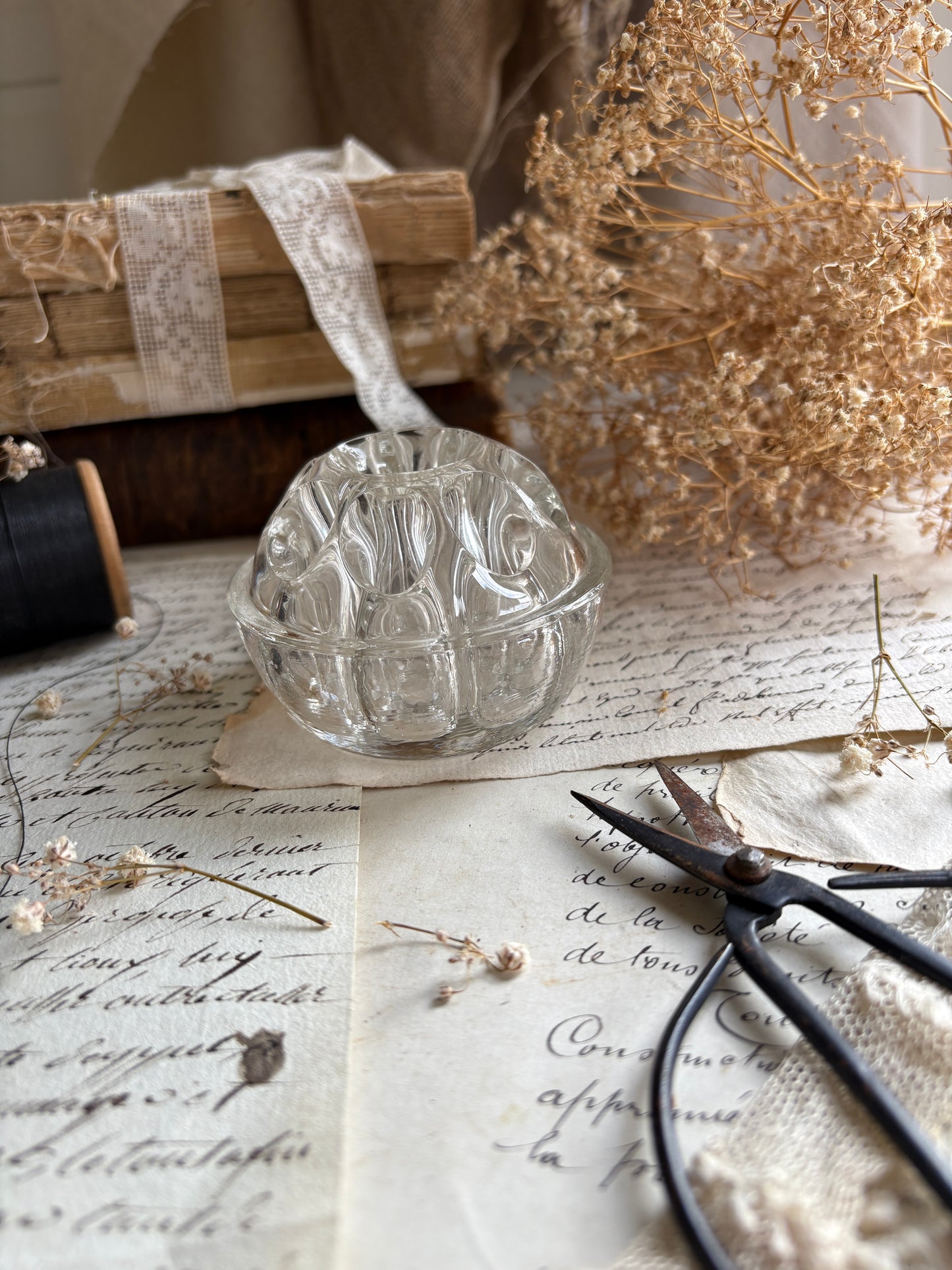 Vintage Glass Flower Frog