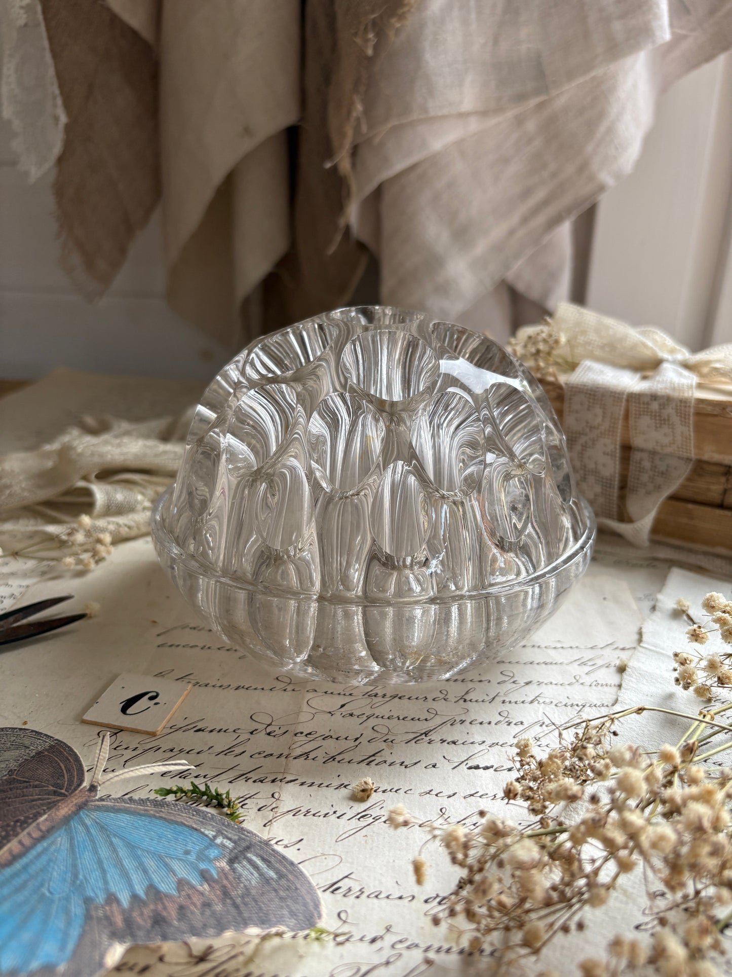 Vintage Glass Flower Frog
