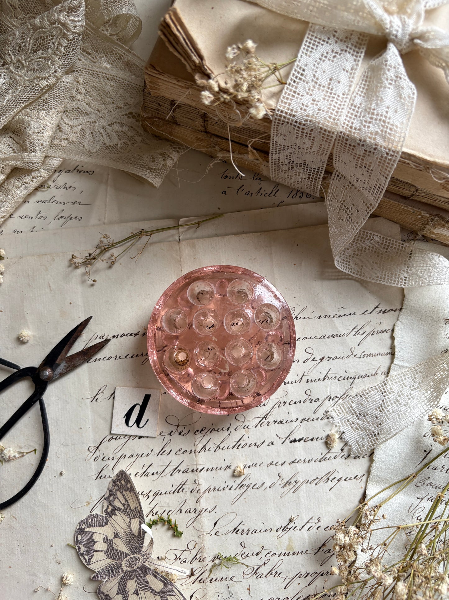 Vintage Glass Flower Frog