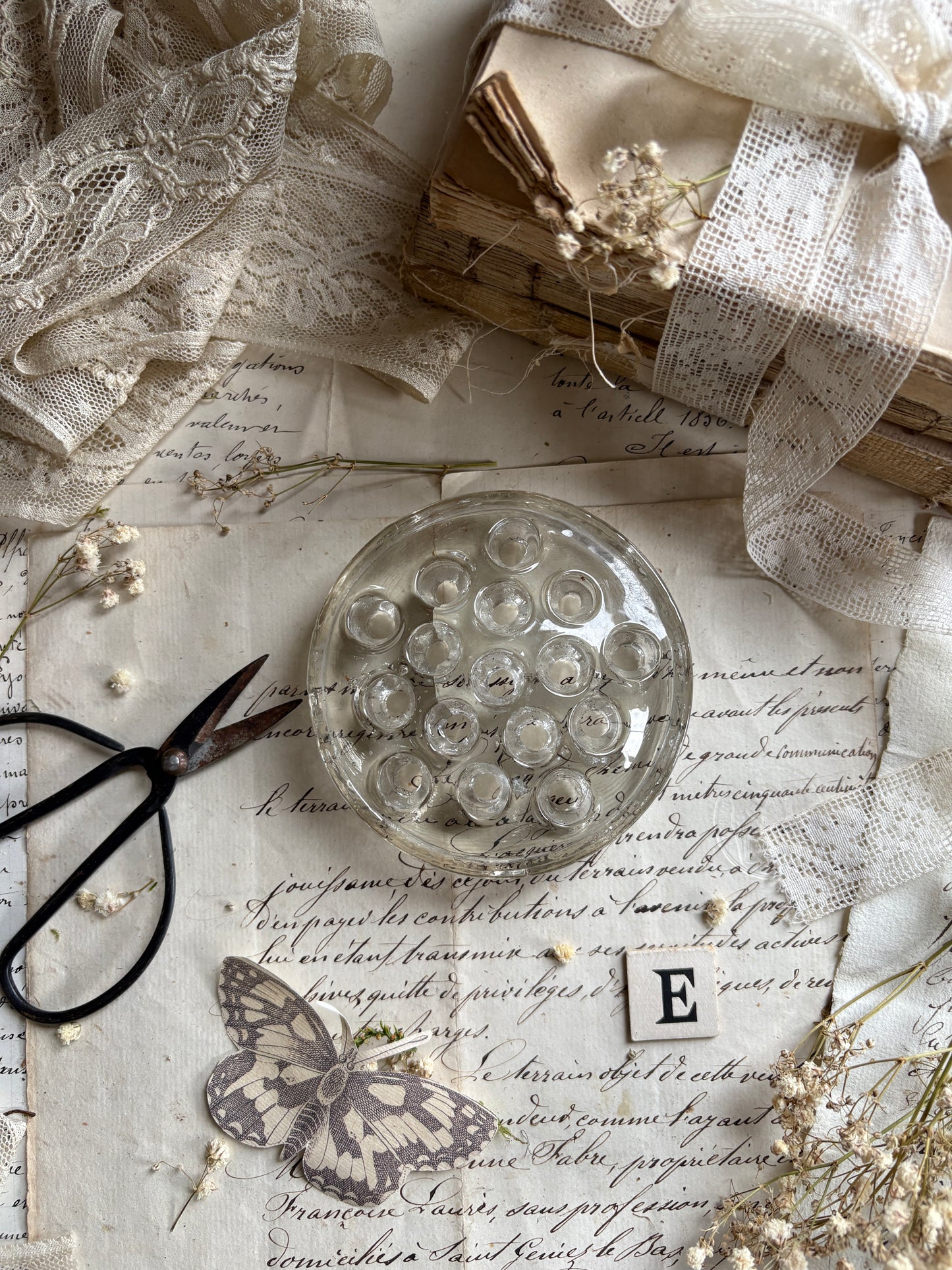 Vintage Glass Flower Frog