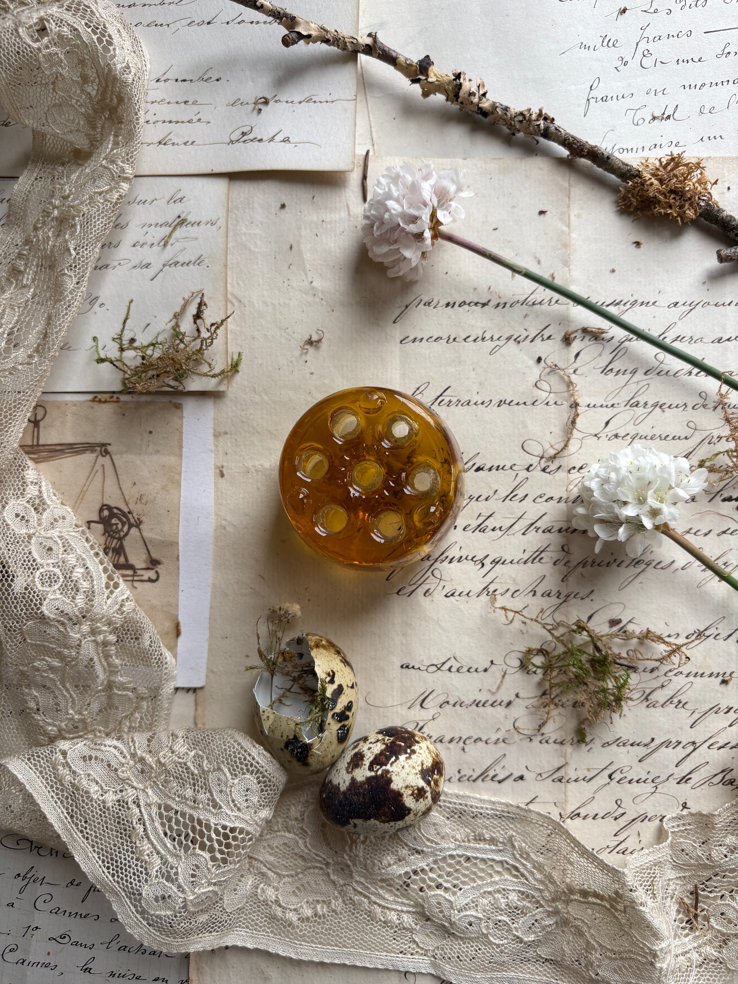 Vintage Glass Flower Frog