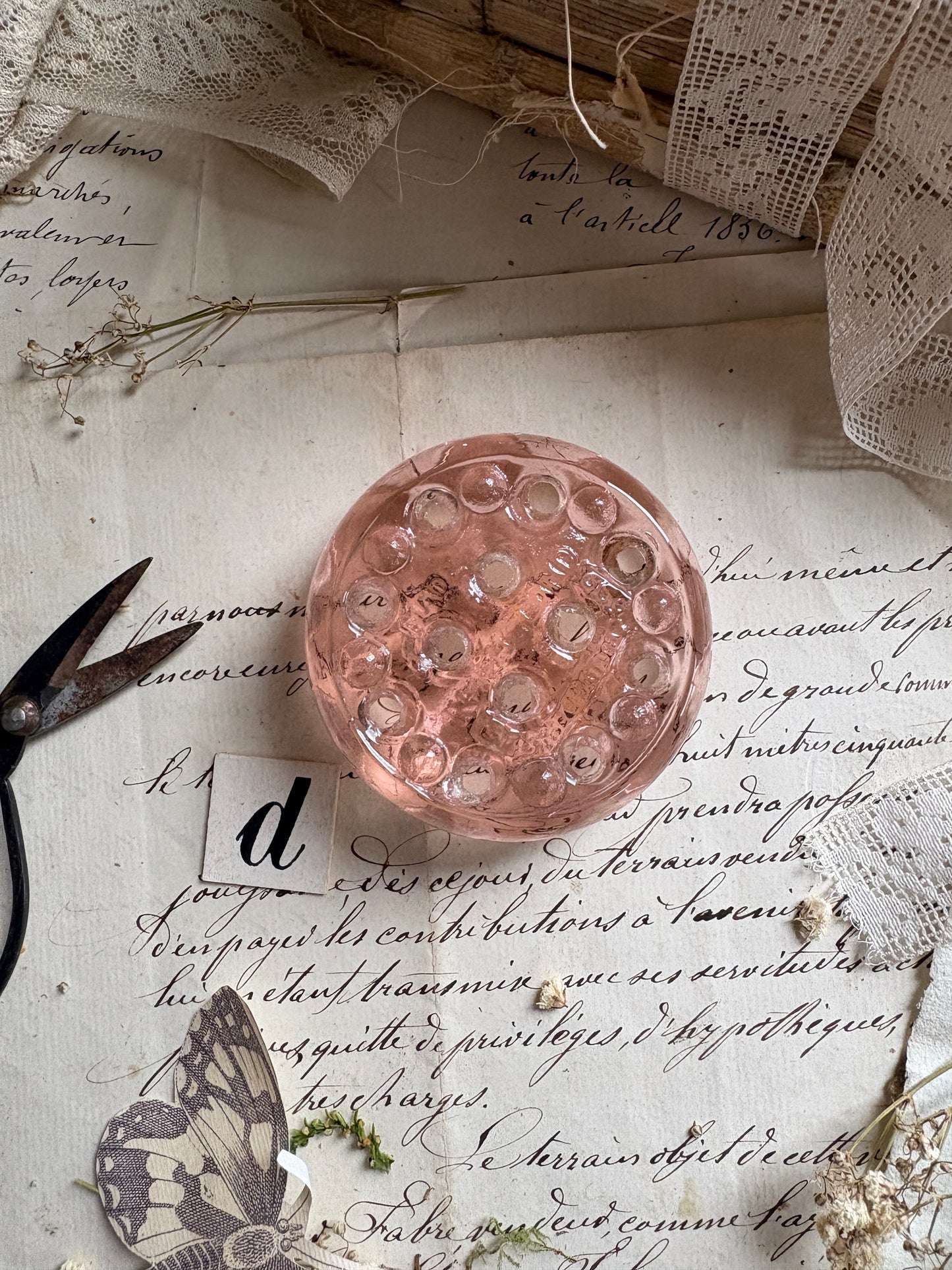 Vintage Glass Flower Frog