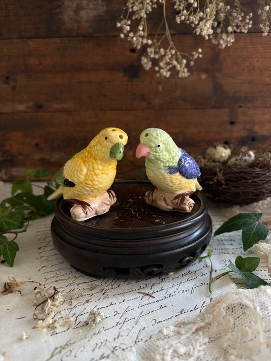 Vintage Ceramic Cockatiel Salt & Pepper Shakers