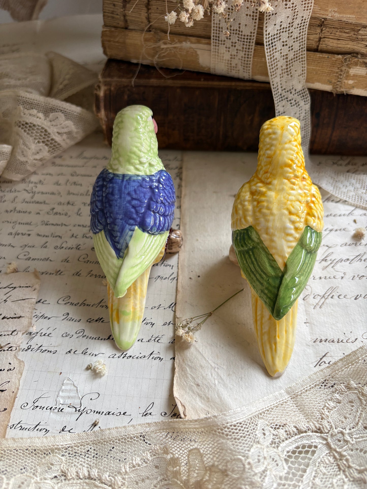Vintage Ceramic Cockatiel Salt & Pepper Shakers