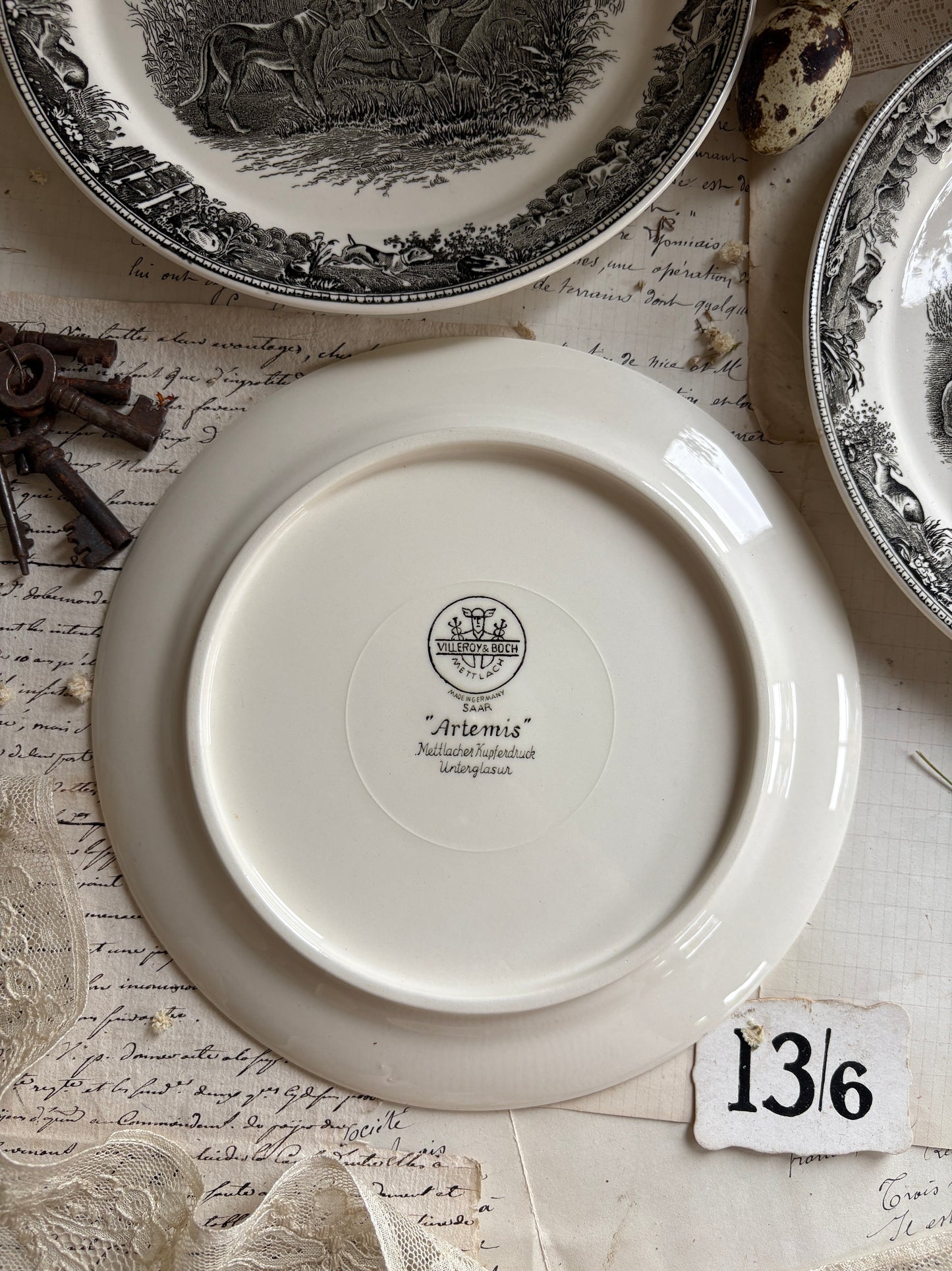 Vintage Villeroy & Boch “Artemis” Hunting Scene Plate
