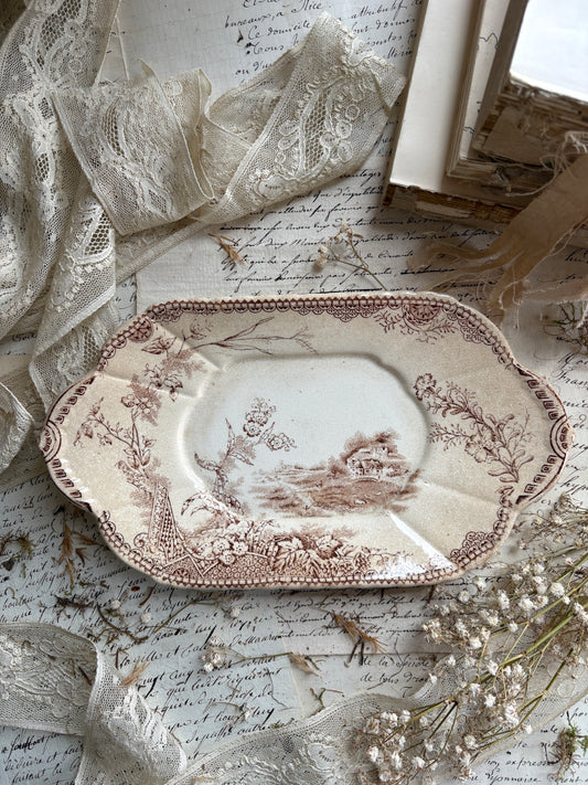 Antique E.M. & Co Lisbon Decorative Saucer / Tureen Stand
