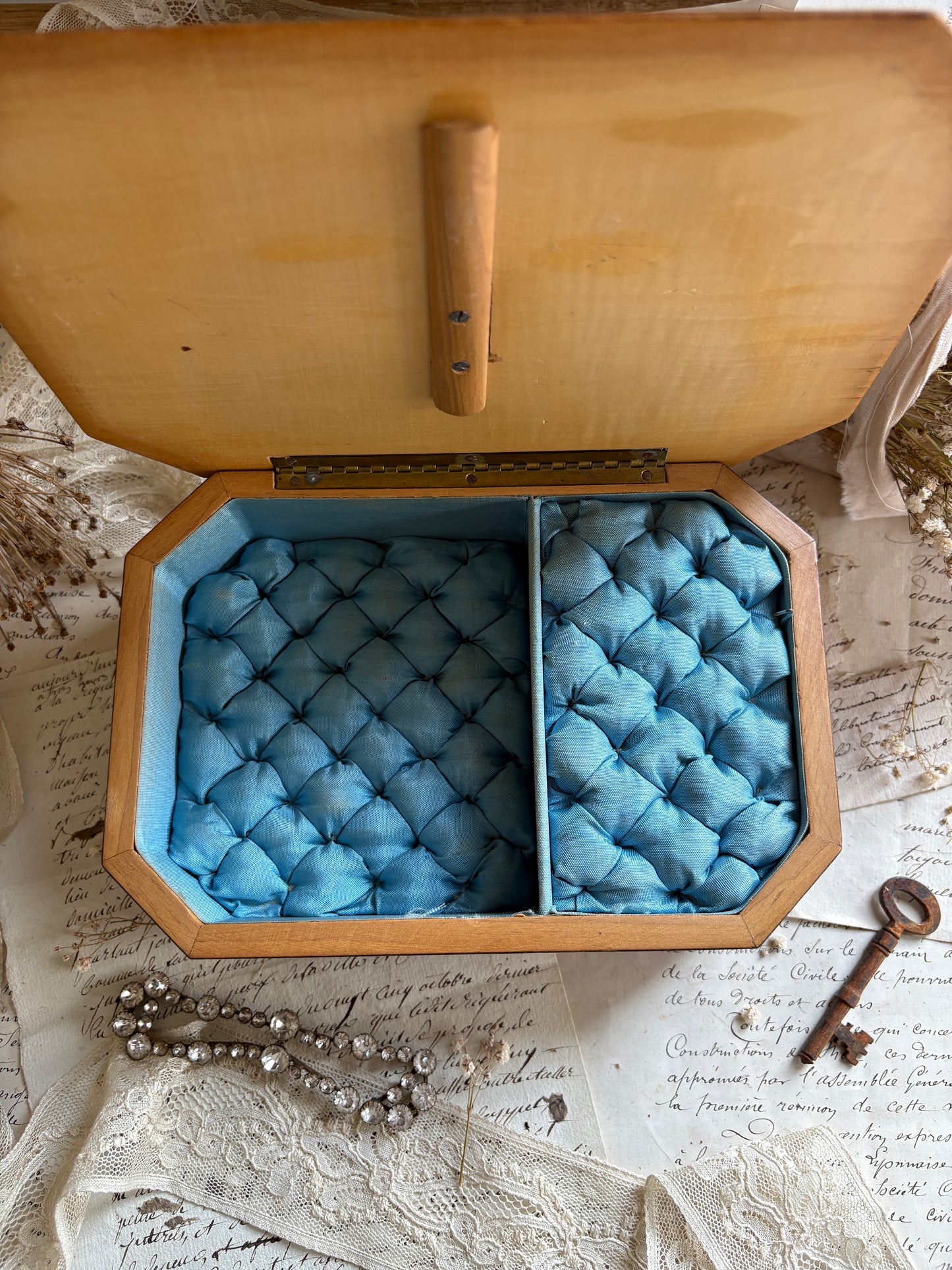 Vintage Italian Marquetry Musical Jewellery Box