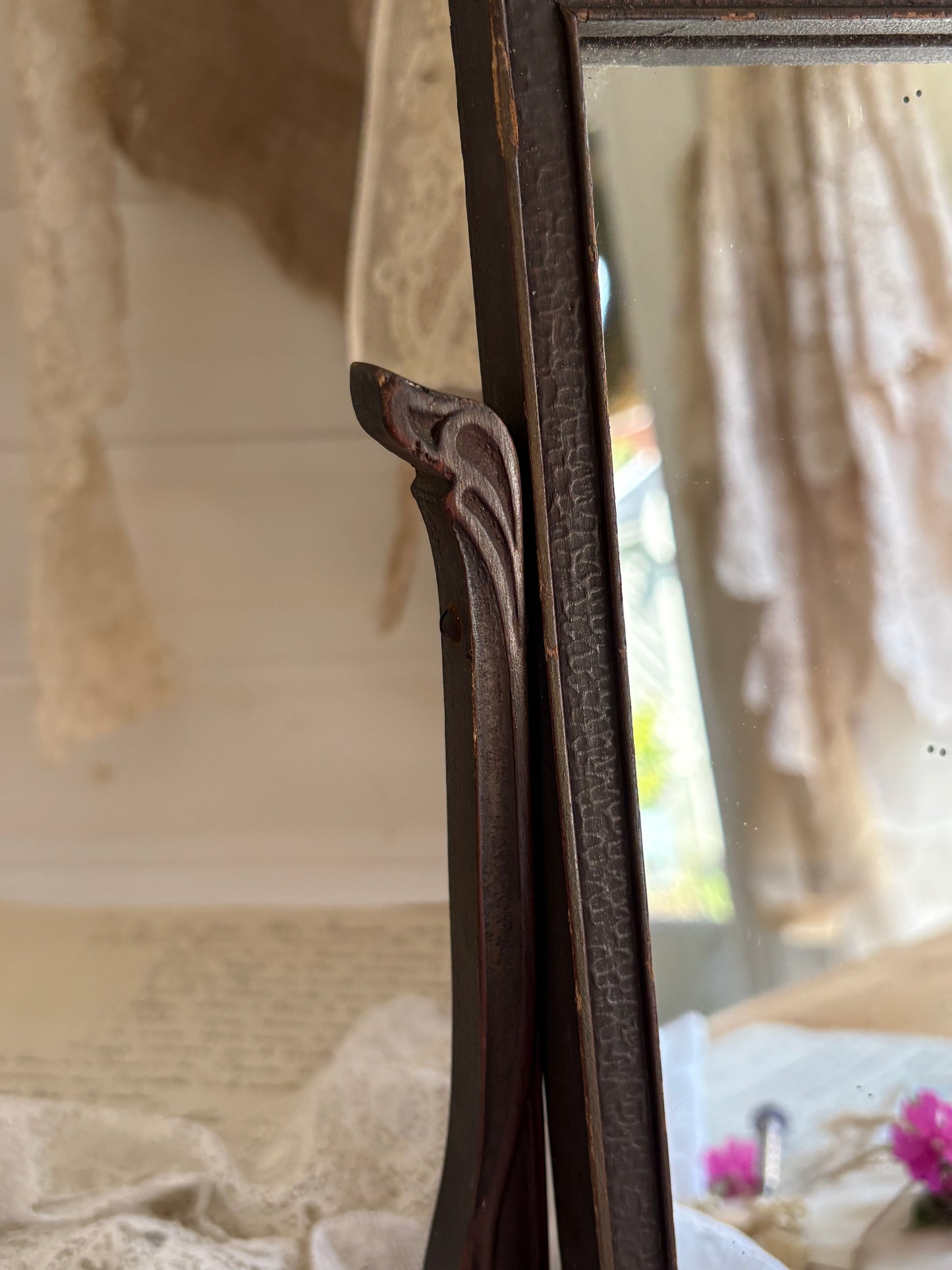Antique Art Nouveau Style Swing Vanity Mirror