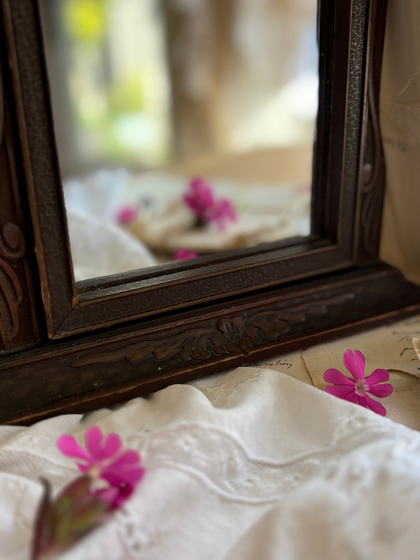 Antique Art Nouveau Style Swing Vanity Mirror