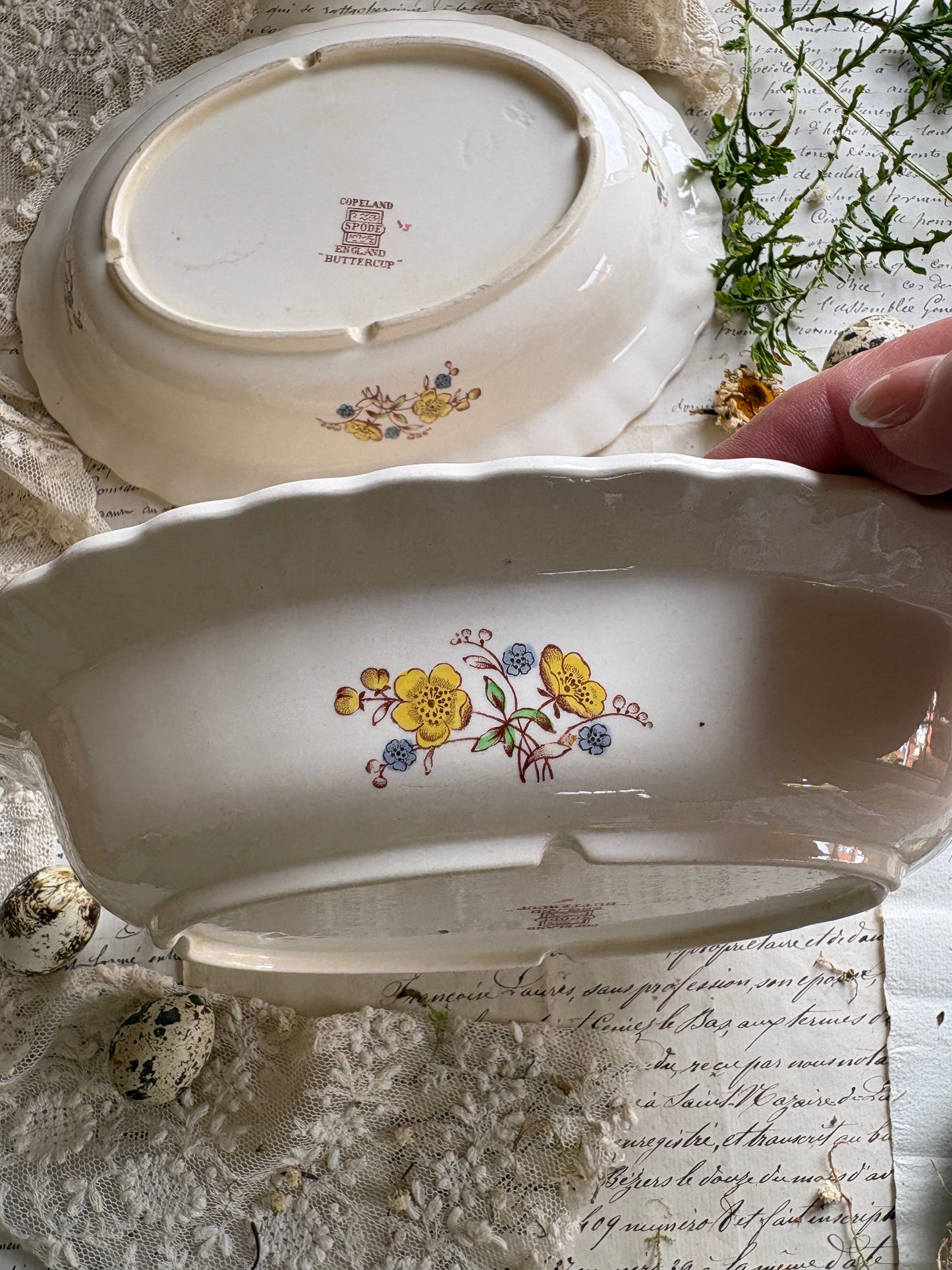 Antique Copeland Spode Buttercup Serving Dish