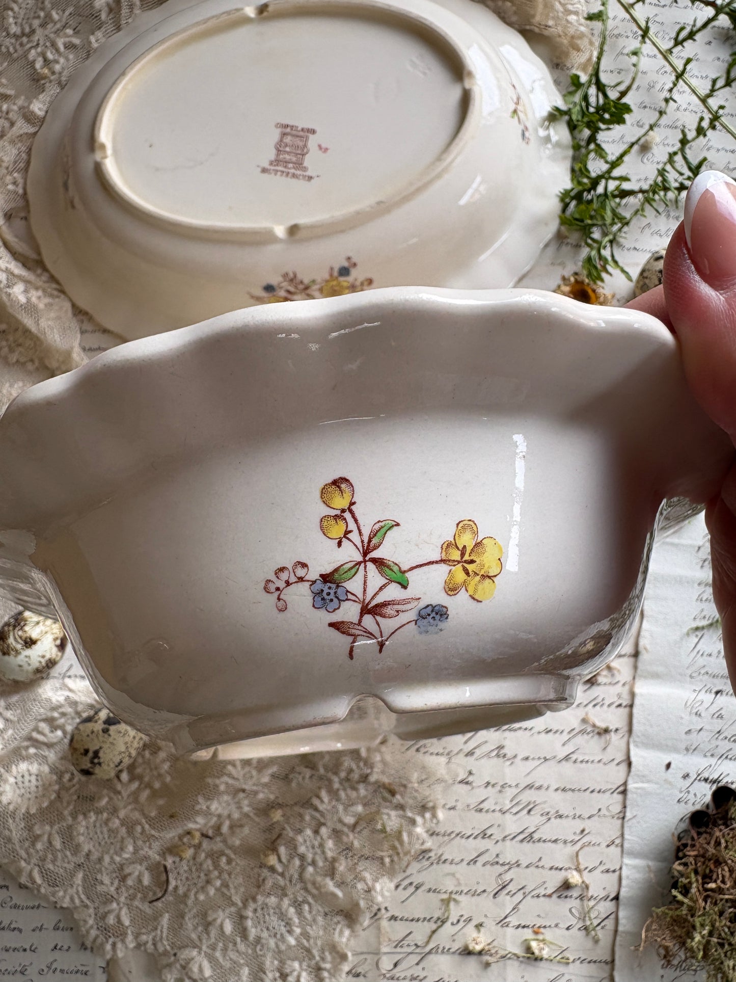 Antique Copeland Spode Buttercup Serving Dish