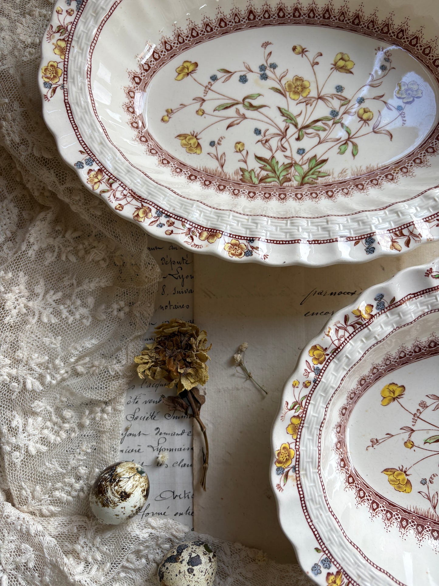 Antique Copeland Spode Buttercup Serving Dish
