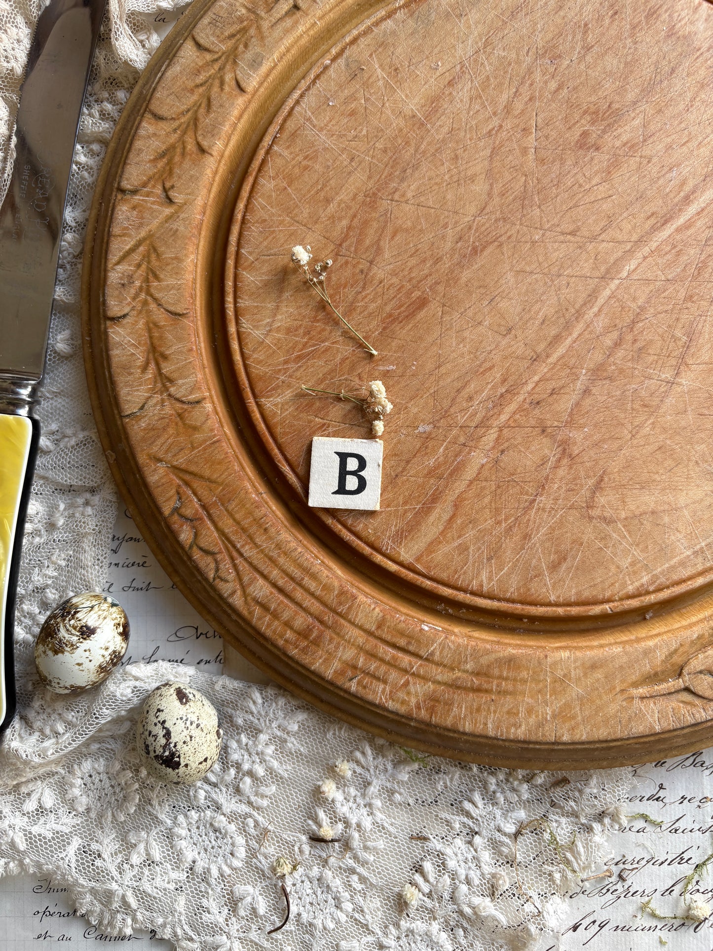 Vintage Hand Carved Wooden Bread Boards